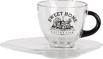 Clayre & Eef Kop en schotel 230 ml Glas Servies