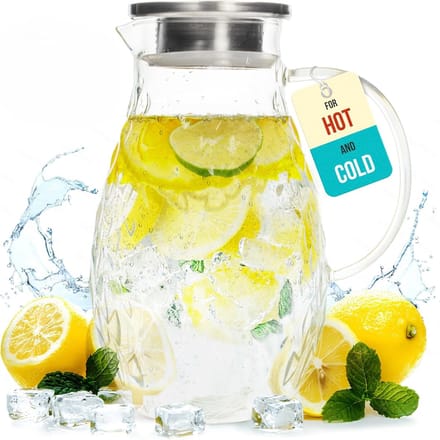 Glazen Waterkan met Filter - 2L - Ideaal voor Dranken