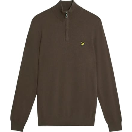 Lyle & Scott Half Zip Pullover Merinowol Espresso - Maat M - Heren - Quarter zip