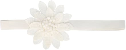 Haarsoires Haarband Bloem - Gehaakt 10cm - Pastel – Wit