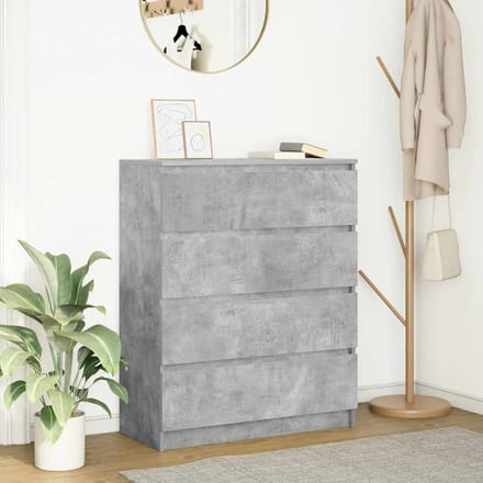 vidaXL - Dressoir - 80x35x99 - cm - spaanplaat - betongrijs