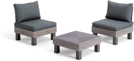 Keter Signature Elements Balkonset - 2 personen - met groene kussens - Cappuccino/Ashwood