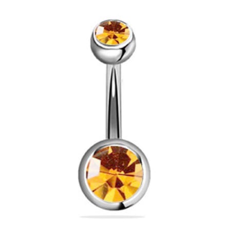 Navel Piercing - Zilver Met Steentjes