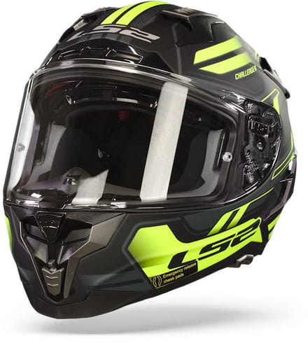 LS2 FF327 Challenger Spin M.Cobalt H-V Geel Integraalhelm - Maat S - Helm