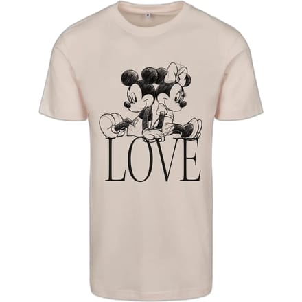 Merchcode Disney Mickey Mouse - Minnie Loves Mickey Dames Tshirt - XL - Roze