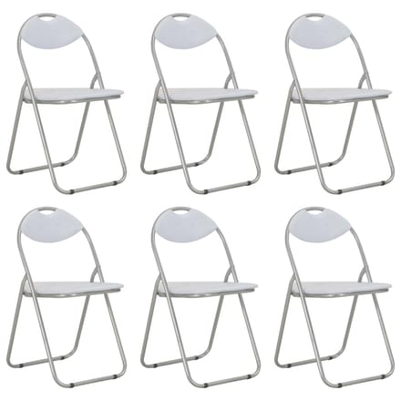 vidaXL Eetkamerstoelen inklapbaar 6 st kunstleer wit
