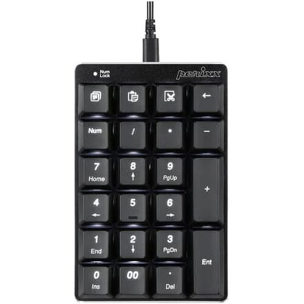 Perixx PERIPAD-303 B Numeriek toetsenbord Kabelgebonden Verlicht Zwart