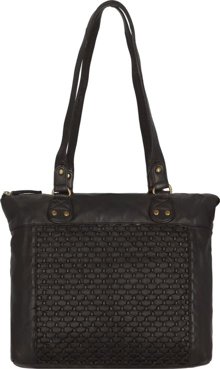 Greenland Nature Femi & Nine Leren Schoudertas 35 cm - Dames - black