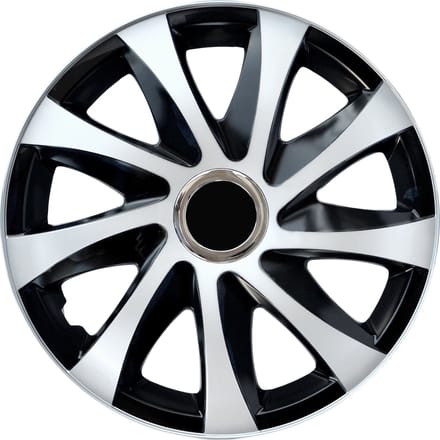NRM DRIFT Extra - wieldoppen 15" - Set van 4 stuks - Wit / Zwart