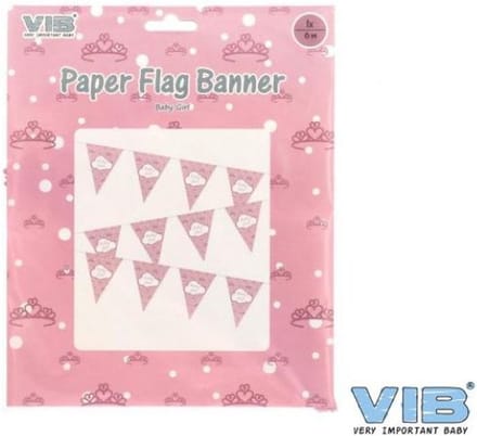 VIB-Papieren Vlag Slinger 6m Baby Meisje