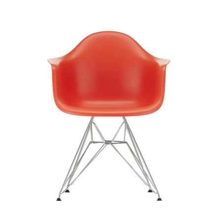 Vitra - DAR Eames Plastic Armchair - poppy red RE - verchroomd - rood