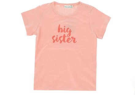 Babylook T-Shirt Big Sister - Maat 86 - Peach Bud