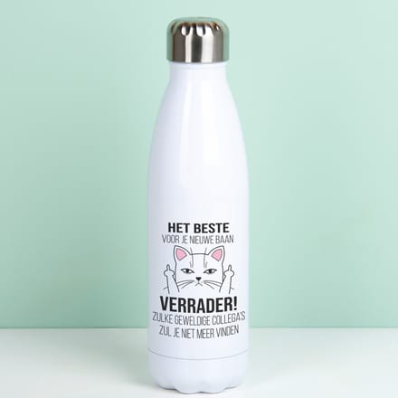 Thermosfles Het beste voor je nieuwe baan - Wit van Ditverzinjeniet