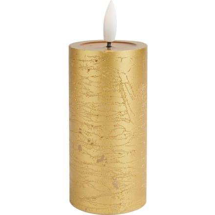 LED echte waskaars "10 x 5 cm", met timer 6/18 uur. - Goud