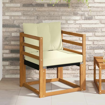 vidaXL - Buitensofa - Massief - Acacia - Hout - Natuurlijk - en - Crème