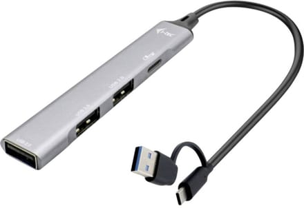 i-tec I-TEC USB-A/USB-C Metal HUB CAHUBMETALMINI4 USB-hub 3 + 1 poorten USB-A USB 3.2 Gen1 5 GBit/s Zilver