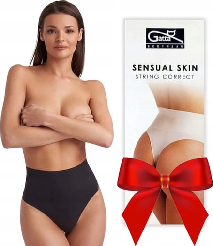 GATTA - Dames String - Hoge Taille - Maat S - Naadloos Ondergoed - Slipje - Zwart (1 stuks)