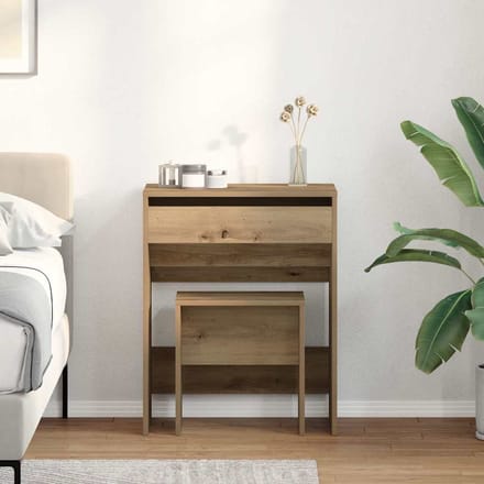 vidaXL - Kaptafel - 2 - st - artisanaal - eikenkleurig - 60 - x - 40 - x - 75 - cm
