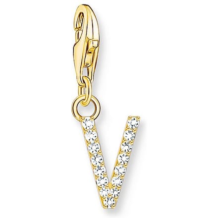 Thomas Sabo - 1985-414-14 - Charm - Dames - 925er Zilver geel verguld - Letter V