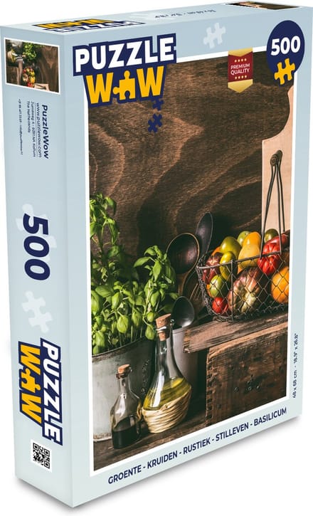 Puzzel Groente - Kruiden - Rustiek - Stilleven - Basilicum - Legpuzzel - Puzzel 500 stukjes