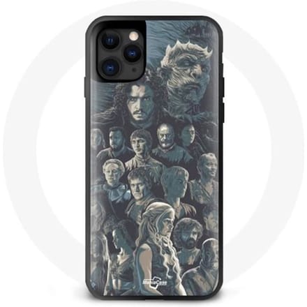 Coque pour Iphone 13 Pro Max Game of Thrones Saison 8 Le Trône de Fer Affiche Personnages Fond Gris
