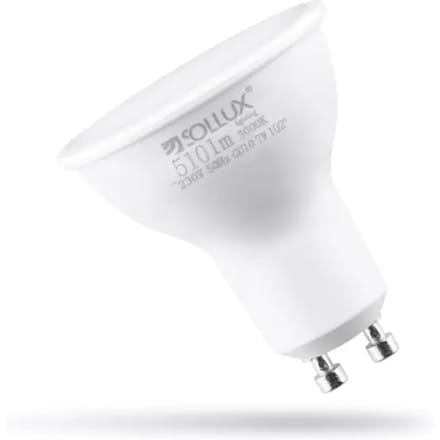 LED lichtbron GU10 - Sollux Lighting - 7 W - 510 lm - 3000 K - 5 x 5 x 5.6 cm