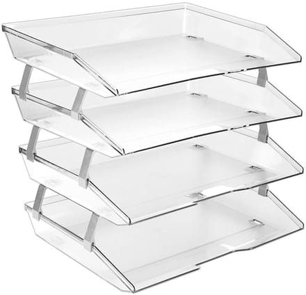 Brievenbak 4 Laags - Desk Organizer - Kunststof - Transparant