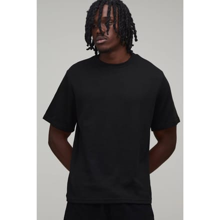 Lang Essentieel Regular Wafel T-shirt | Black | Size Small