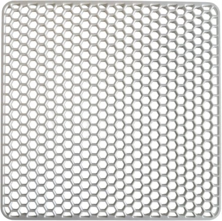 MONOO Gootsteenmat - Hexagon Patroon - Wit - Vierkant - Siliconen - 30x30cm - BPA-Vrij - Extra Dik