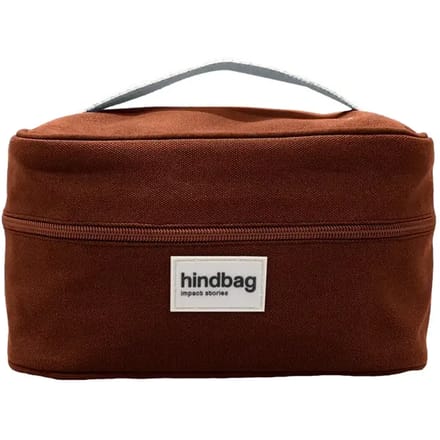 Hindbag toilettas Gaspard - chocolade bruin - Biologisch GOTS katoen