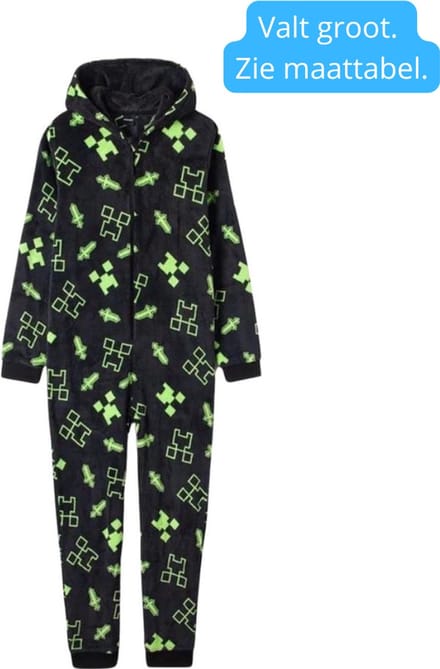 Minecraft onesie 16 jaar en ouder - 158 cm - pyjama - huispak - jumpsuit