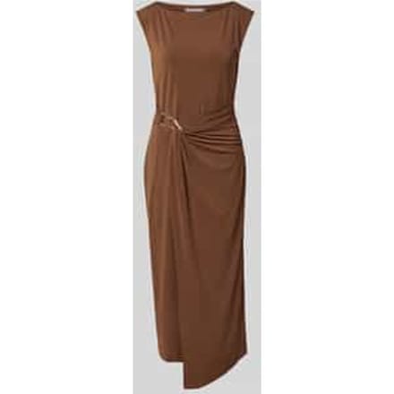 midi-jurk in wikkellook met ronde hals