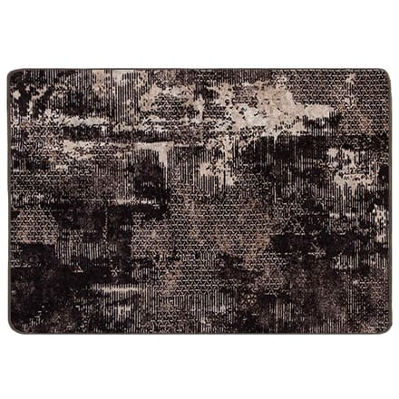vidaXL - Tapijt - Runner - MARSA - Zwart - en - Wit - 100 - x - 150 - cm - Polyester - en - PVC