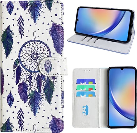 Hoesje geschikt voor Samsung Galaxy A34 Bookcase met dromenvanger print