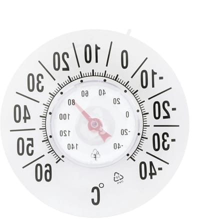 Buitenthermometer - Weerthermometer Raam - Temperatuur Bewaken - Zuignap Montage - 18 cm Diameter - Wit