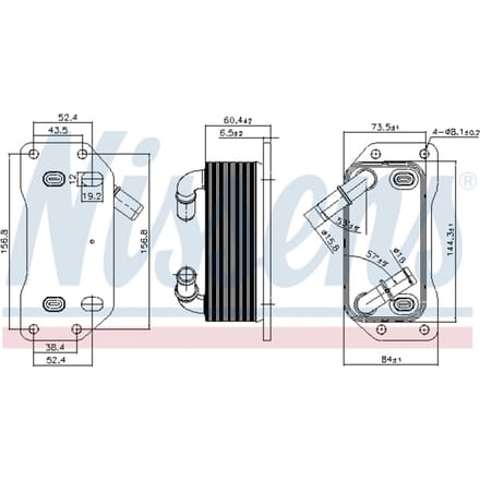Olie radiator, motorolie NISSENS 91254