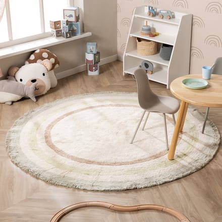 Little Olly Rond wasbaar kinderkleed - Milo Groen | 100% katoen - Ø 80cm