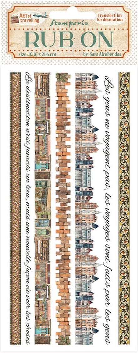 Stamperia - Art of Travelling Rub-On 4x8,5 Inch Stripes (DFLRB134)