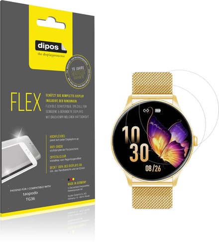dipos – 2x Beschermfolie geschikt voor taopodo TG36 | 3D Full Cover Screenprotector | 100% Passend