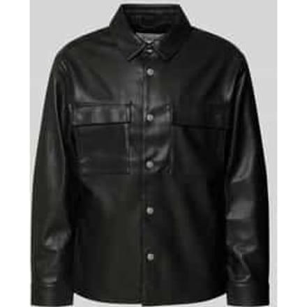 regular fit overshirt in lederlook