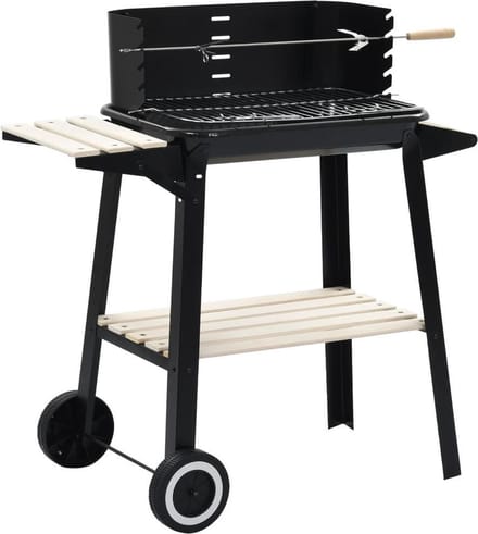 vidaXL Houtskoolbarbecue staand met wieltjes