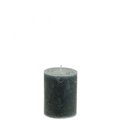 Effen pilaarkaarsen, antraciet, 70x100mm, set van 4 – decoratie, Adven