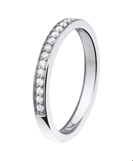 Zilver Gerhodineerde Ring zirkonia 1315654 16.50 mm (52)