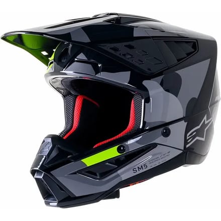 Alpinestars S-M5 Rover 2 Helm Ece 22.06 Donkergrijs Geel Fluo Glanzend - Helm
