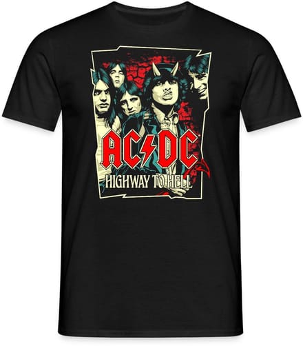 AC/DC Logo En Band Highway To Hell Album T-Shirt Heren