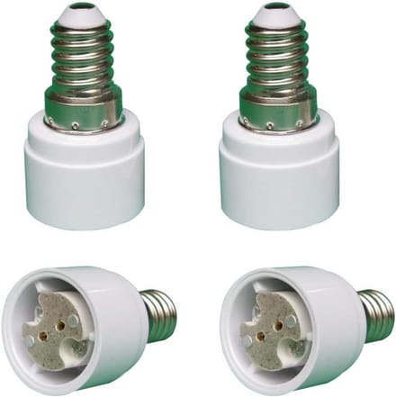 4x E14 naar G4/MR16/GU5.3/GU4 Lamp Fitting Adapter Set voor LED en Halogeen