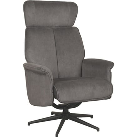 LABEL51 Verdal Fauteuil - Grijs - Velvet - Excl. Hocker - - - Met Armleuning
