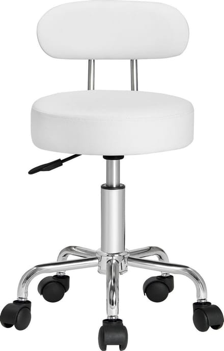 Casaria draaikruk met rugleuning - Zithoogte verstelbaar 46 - 60 cm