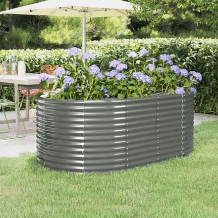 vidaXL - Plantenbak - 175x100x68 - cm - gegalvaniseerd - staal - grijs