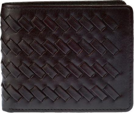 Hidesign lederen portefeuille 'Weave coins' bruin